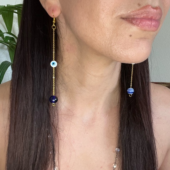 Evil Eye Collection 🧿 Gold Dust Dangles - Picture 2 of 3